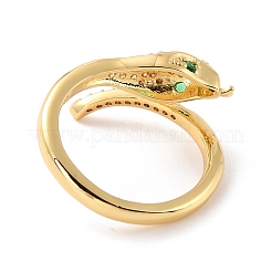 Snake Cubic Zirconia Cuff Ring for Her&nbsp;RJEW-C017-05G-RS