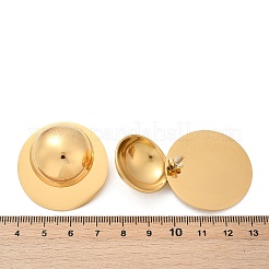 304ステンレススチールスタッドピアス  半円  18KGP本金メッキ  35mm&nbsp;EJEW-S265-05G