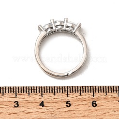 Brass Micro Pave Cubic Zirconia Finger Rings&nbsp;RJEW-P166-08B-P
