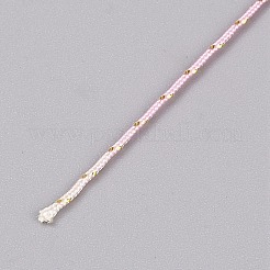 50mセグメント染色ラウンドナイロン中国結びコード  金の糸で  DIYのジュエリーには  空色  0.8mm  約54.68ヤード（50m）/ロール&nbsp;WCOR-WH20002-01A