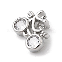 Brass Micro Pave Cubic Zirconia Pendants&nbsp;KK-L262-15P