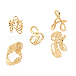 5Pcs 304 Stainless Steel Open Cuff Rings for Women&nbsp;RJEW-K313-07G