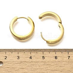 女性用304ステンレスフープピアス  316サージカルステンレススチール製耳ピン付き  イオンプレーティング（ip）  リング  ゴールドカラー  20x5mm&nbsp;EJEW-C096-44G