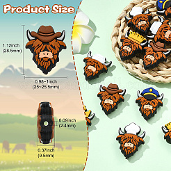 14Pcs 7 Styles Cattle Food Grade Silicone Focal Beads&nbsp;SIL-CJ0003-11