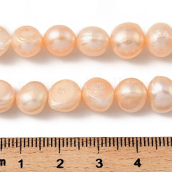 天然養殖淡水パールビーズ連売り  研磨両側  グレード2a+  桃パフ  9~10mm  穴：0.6mm  約41~42個/連  13.82''~14.17''（35.1~36センチメートル）&nbsp;PEAR-P064-19K-01A