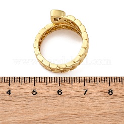 女性用真鍮マイクロパヴェクリアキュービックジルコニアオープンカフリング  18KGP本金メッキ  ハート  内径：18mm&nbsp;RJEW-G341-05G-02