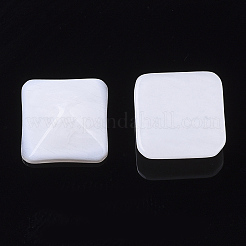 樹脂カボション  天然石風  正方形  ホワイト  10x10x4mm&nbsp;RESI-T039-038