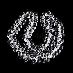 透明ガラスビーズ連売り  トップドリルビーズ  ティアドロップ  透明  13.5x9.5x9.5mm  穴：1~1.2mm  約119~122個/連  21.46~23.43インチ（54.5~59.5cm）&nbsp;X-GL-N005-02A-A01