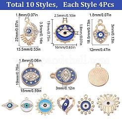 40Pcs 10 Styles Evil Eye Alloy Enamel Pendants&nbsp;FIND-SC0006-75