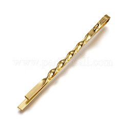 アイアン製ヘアピンパーツ  カン付き  ゴールドカラー  55.5x2x3~6mm  穴：2mm&nbsp;IFIN-F159-01G