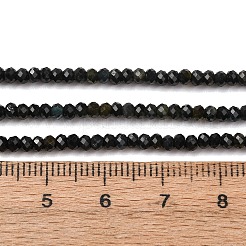 ナチュラルグリーントルマリンビーズ連売り  多面カット  ロンデル  3x2mm  穴：0.6mm  約184~185個/連  14.76~14.96''（37.5~38センチメートル）&nbsp;G-G302-B01-3x2mm