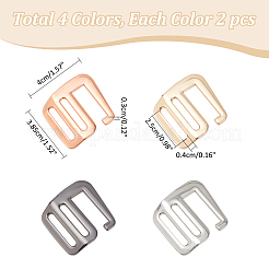 8Pcs 4 Style Alloy Slider Buckles&nbsp;FIND-WR0010-84
