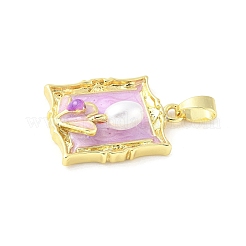 Brass Enamel Pendants&nbsp;KK-Z101-09G-D01
