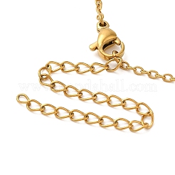 恐竜真鍮ペンダントネックレス  女性用304ステンレススチールアズキチェーンネックレス  ゴールドカラー  15.79インチ（40.1cm）&nbsp;NJEW-B114-01G-04