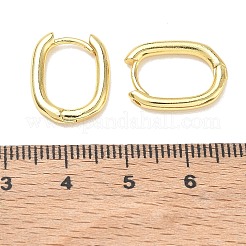 女性のための真鍮のフープピアス  U字型  長持ちメッキ  ラックめっき  鉛フリー＆カドミウムフリー  ゴールドカラー  17x13.5x2.5mm&nbsp;KK-CBA760A-09G