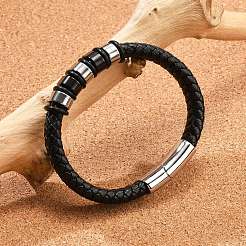 Braided Leather Cord Bracelets for Men&nbsp;BJEW-Z081-11P-01