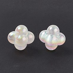不透明なアクリルビーズ  グリッターパウダー付き  ABカラー  雲  ホワイト  17.5x18.5x15.5mm  穴：3mm&nbsp;OACR-C009-04D
