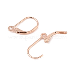 スターリングシルバーレバーバックフープピアス925個  カン付き  ローズゴールド  16.5x10x2mm  穴：1mm  ピン：0.8mm&nbsp;STER-L054-52RG