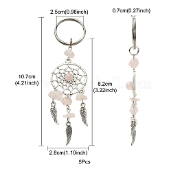 Natural Chip Rose Quartz Keychain&nbsp;KEYC-YW0001-01