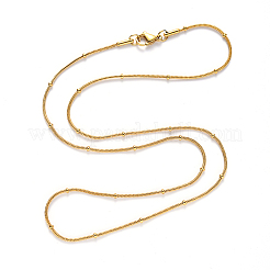 PVD Vacuum Plating 304 Stainless Steel Round Snake Chain Necklace&nbsp;NJEW-S420-009B-G