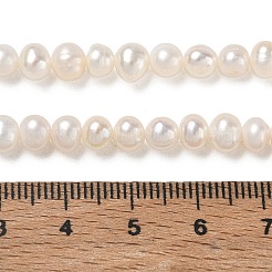 天然養殖淡水パールビーズ連売り  グレード4 A  ポテト  ベージュ  5~6mm  穴：0.6mm  約70~71個/連  13.86~14.02''（35.2~35.6センチメートル）&nbsp;PA-CBAC463-08
