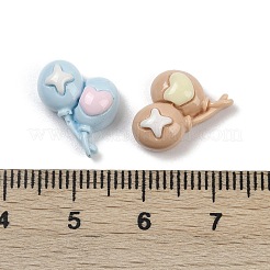 オペーク樹脂カボション  ランダムな色  バルーン  13.5x12x6mm&nbsp;RESI-K043-10D