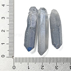 電気メッキされた天然の水晶が目盛り付きビーズ連売り  ナゲット  トップ掘削  21~43x5~13mm  穴：1mm  3個/セット&nbsp;G-P315-A16