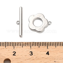 真鍮製マンテル  花  ラックめっき  長持ちメッキ  鉛フリー＆カドミウムフリー  プラチナ  19.5mm  穴：1mm  バー：4x20x2mm  穴：1mm&nbsp;KK-L229-010P