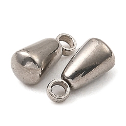 変色しない201ステンレススチール製テールチェーンドロップチャーム  ステンレス鋼色  8x4mm  穴：1.5mm&nbsp;STAS-D061-04B-P