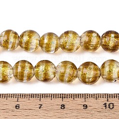 Handmade Foil Glass Beads Strands&nbsp;FOIL-N033-05G