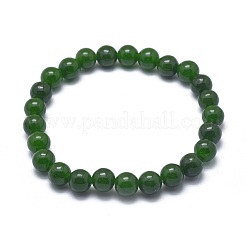 Natural TaiWan Jade Bead Stretch Bracelets&nbsp;BJEW-K212-C-019