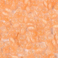 Fgbグレードaドローベンチスタイルガラスシードビーズ  ロンデル  模造キャットアイビーズ  砂茶色  7.5x4.5mm  穴：1.2~1.4mm  約1250個/ポンド&nbsp;SEED-Q040-02A-12