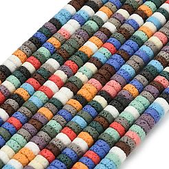 合成溶岩岩ビーズ連売り  染め  ディスク  ヒシビーズ  ミックスカラー  6~6.5x3mm  穴：0.8mm  約119個/連  14.76''（37.5センチメートル）&nbsp;G-A317-A01-01