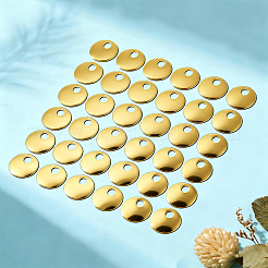 70gのプラスチックペンダント  フラットラウンドのチャーム  ゴールド  20x0.2mm  穴：5mm&nbsp;KY-GF0001-74B
