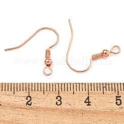 真鍮のピアスフック  ビーズで  無鉛の  ローズゴールド  19mm  穴：1.5mm  21ゲージ  ピン：0.7mm&nbsp;KK-Q362-RG-LF