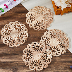 オーク材のチップ  壁の装飾  花  アンティークホワイト  118x7mm&nbsp;WOOD-WH0124-146A