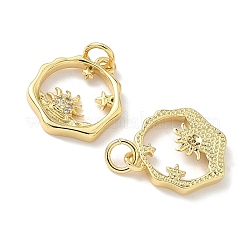 Brass Micro Pave Cubic Zirconia Pendants&nbsp;KK-Z120-19G