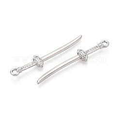 304ステンレスペンダント  剣  ステンレス鋼色  47x9x3mm  穴：2.2mm&nbsp;STAS-N114-60P