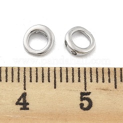 真鍮リングチャームコネクター  ブレスレットネックレスエンドループワイヤープロテクター  プラチナ  5x5x2mm  穴：0.8mm&nbsp;KK-M306-04P