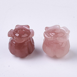 合成サンゴビーズ  染め  イミテーション翡翠  チューリップ  インディアンレッド  8.5x8mm  穴：1.5mm&nbsp;CORA-R017-28-A02