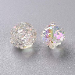 透明なアクリルビーズ  ABカラー  花  透明  18x16.5mm  穴：2.5mm&nbsp;X-TACR-S154-31C-205