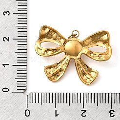 304ステンレスペンダント  ちょう結びのチャーム  ジャンプリングとプラスチック製の模造真珠付き  イオンプレーティング（ip）  18KGP本金メッキ  20x27.5x5mm  穴：2.5mm&nbsp;STAS-B093-29G
