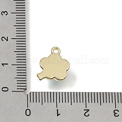 真鍮、樹脂、ラインストーンのペンダント  花のチャーム  ミックスカラー  12.5x10x6mm  穴：1.4mm&nbsp;RE-CBAE379-18LG