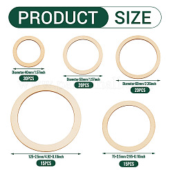 100Pcs 5 Styles Wooden Craft Supplies&nbsp;WOOD-EL0001-04