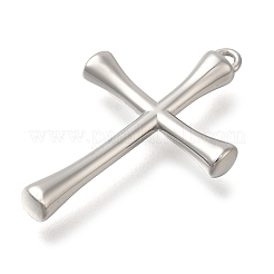 変色防止304ステンレススチールペンダント  クロスチャーム  ステンレス鋼色  26x17x3mm  穴：1mm&nbsp;STAS-P369-02P