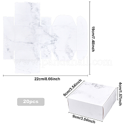 Marble Pattern Foldable Creative Kraft Paper Box&nbsp;CON-WH0077-13B