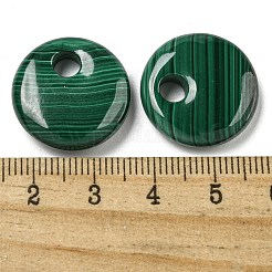 天然石マラカイトペンダント  フラットラウンドのチャーム  20x6mm  穴：4.5mm&nbsp;G-Q185-01A-01