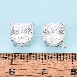 925 Sterling Silver Micro Pave Clear Cubic Zirconia Charms&nbsp;STER-N017-17C-S