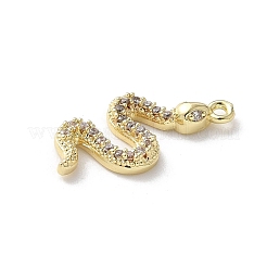 Brass Micro Pave Clear Cubic Zirconia Pendants&nbsp;KK-S505-01G