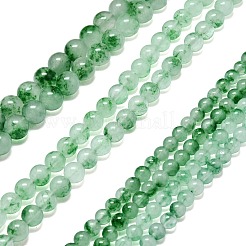 天然石マレーシアジェイドビーズ連売り  染め＆加熱  ラウンド  薄緑  6~6.5mm  穴：1mm  約60~62個/連  14.96インチ（38cm）&nbsp;G-L645-C01-6mm-14